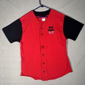 Fat Catz Music Club Bourbon St. Shirt Women Size XL Red Champion Baseball Jersey